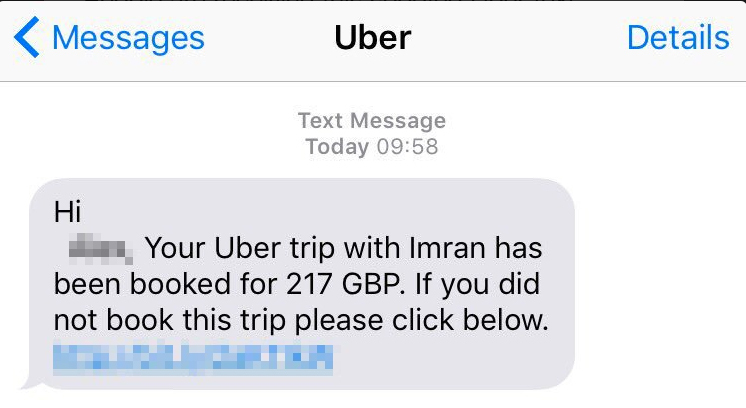 uber code text