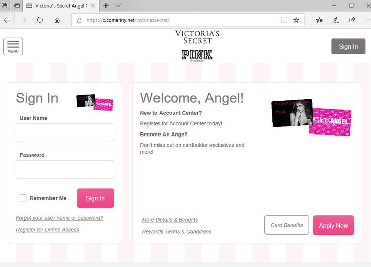 victoria secret credit card login