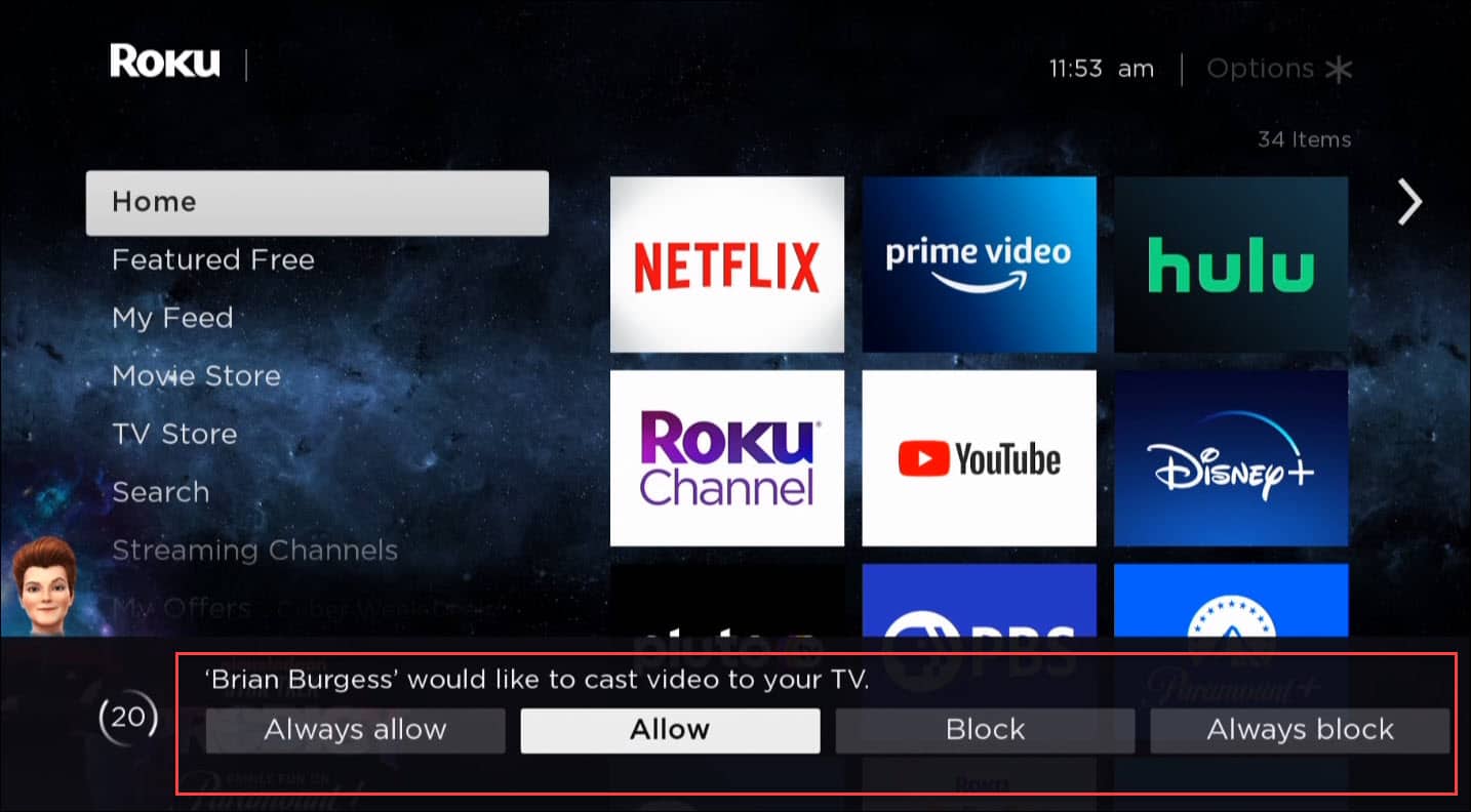 cast twitch to roku from android