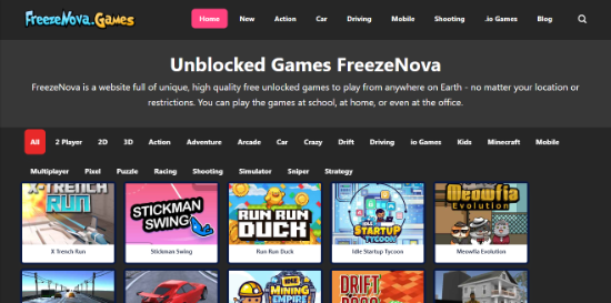 unblocked games freezenova