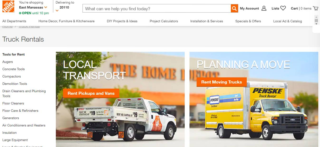 Home Depot Truck Rental