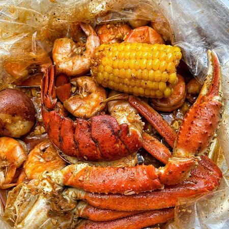 Fresh-caught seafood Seasoned with Cajun Spices in the Style of Louisiana